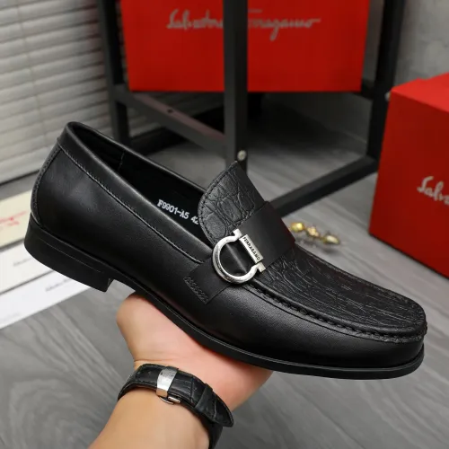 Replica Salvatore Ferragamo Leather Shoes For Men #1416547 $88.00 USD for Wholesale