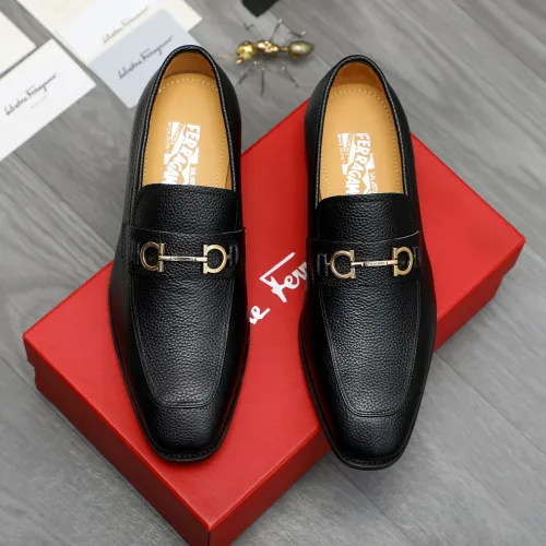 Replica Salvatore Ferragamo Leather Shoes For Men #1416557 $88.00 USD for Wholesale