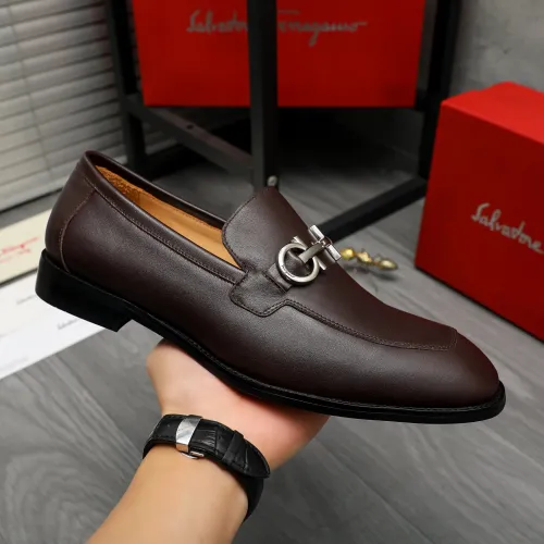 Replica Salvatore Ferragamo Leather Shoes For Men #1416560 $88.00 USD for Wholesale