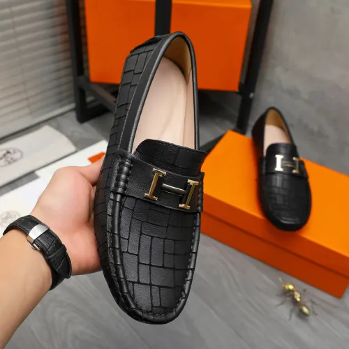 Replica Hermes Leather Shoes For Men #1416938 $76.00 USD for Wholesale