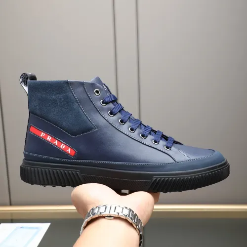 Replica Prada High Top Shoes For Men #1417144 $85.00 USD for Wholesale
