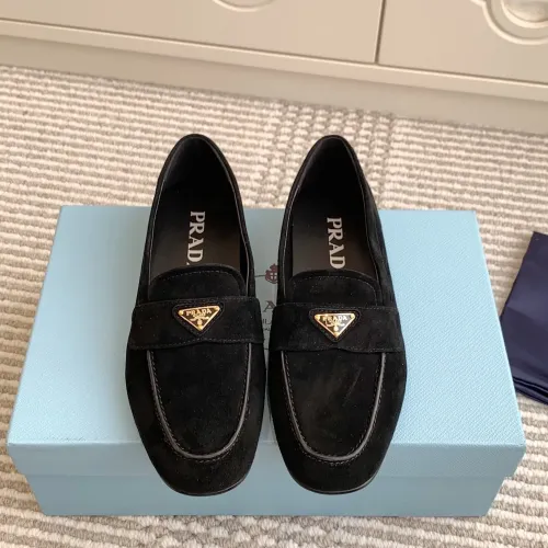 Replica Prada Leather Shoes For Women #1417851 $105.00 USD for Wholesale