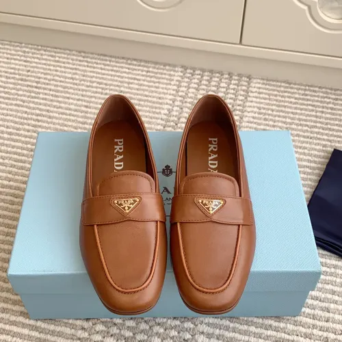 Replica Prada Leather Shoes For Women #1417855 $105.00 USD for Wholesale