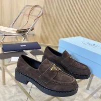 $100.00 USD Prada Leather Shoes For Women #1408709