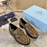 $100.00 USD Prada Leather Shoes For Women #1408713