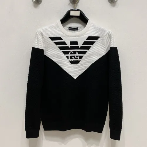 Armani Sweaters Long Sleeved For Men #1418730 $85.00 USD, Wholesale Replica Armani Sweaters