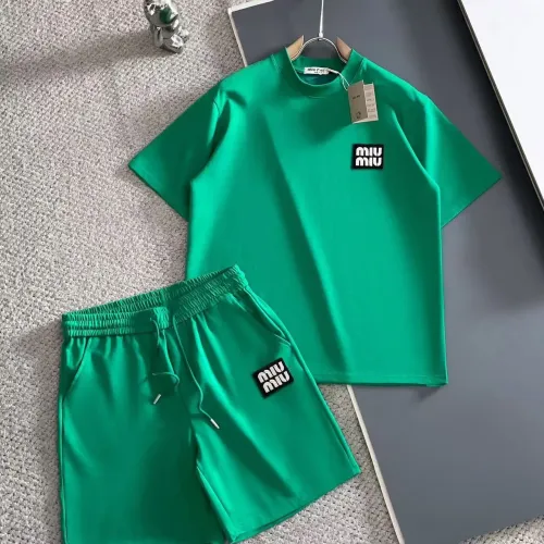 MIU MIU Tracksuits Short Sleeved For Men #1420427 $56.00 USD, Wholesale Replica MIU MIU Tracksuits