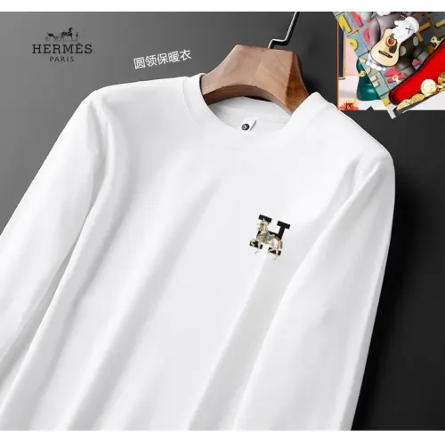 Replica Hermes T-Shirts Long Sleeved For Men #1421473 $40.00 USD for Wholesale