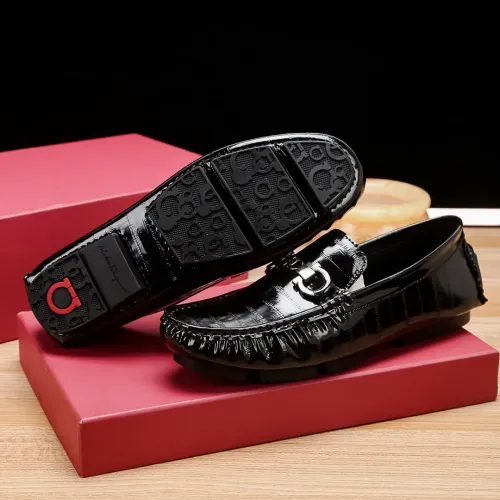 Replica Salvatore Ferragamo Leather Shoes For Men #1423111 $76.00 USD for Wholesale