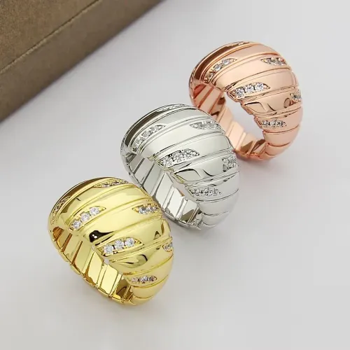 Replica Bvlgari Rings In Rose Gold For Unisex #1424870 $25.00 USD for Wholesale