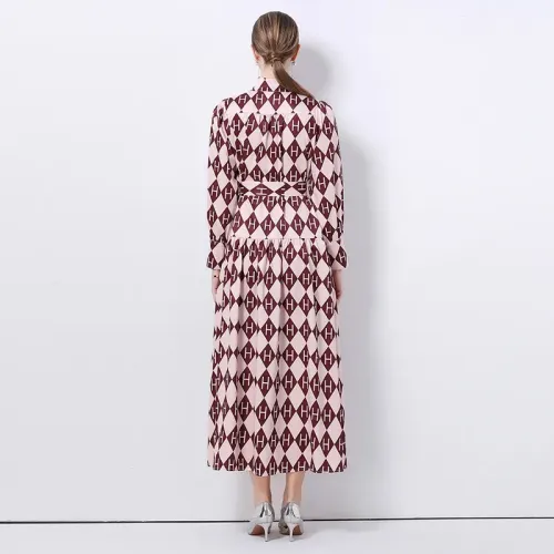 Replica Hermes Dresses Long Sleeved For Women #1426982 $68.00 USD for Wholesale