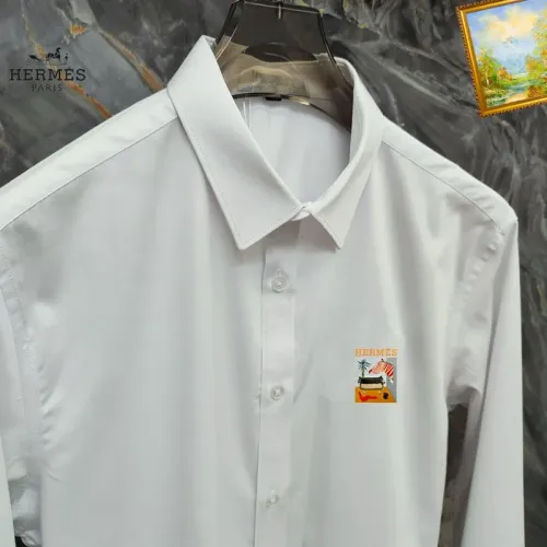 Replica Hermes Shirts Long Sleeved For Men #1427389 $40.00 USD for Wholesale