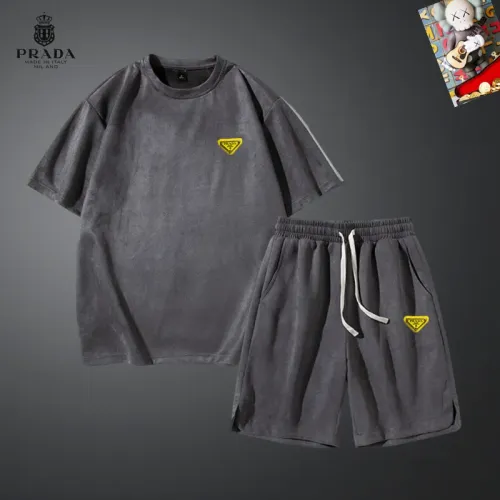 Prada Tracksuits Short Sleeved For Men #1427454 $48.00 USD, Wholesale Replica Prada Tracksuits