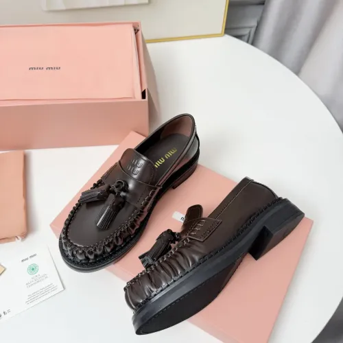 Replica MIU MIU Leather Shoes For Women #1431850 $108.00 USD for Wholesale