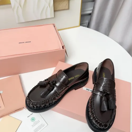 Replica MIU MIU Leather Shoes For Women #1431850 $108.00 USD for Wholesale