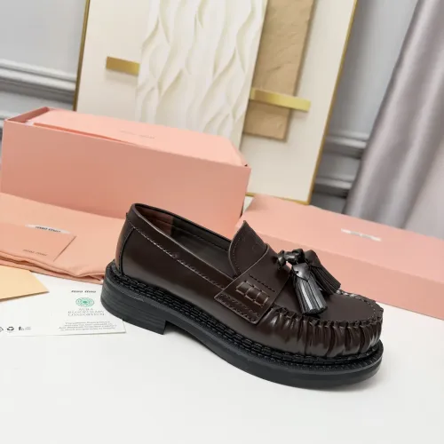 Replica MIU MIU Leather Shoes For Women #1431850 $108.00 USD for Wholesale