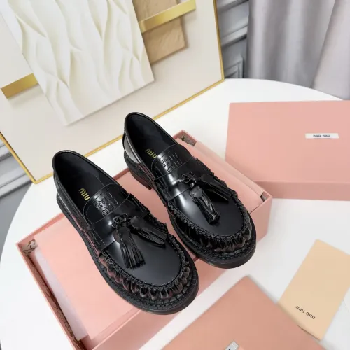 Replica MIU MIU Leather Shoes For Women #1431851 $108.00 USD for Wholesale