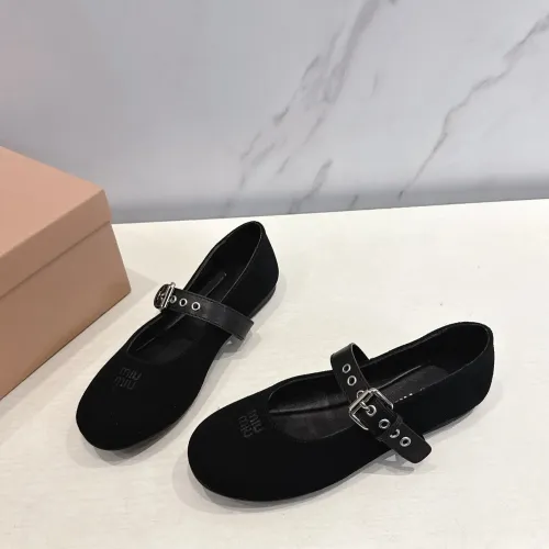MIU MIU Flat Shoes For Women #1432292 $96.00 USD, Wholesale Replica MIU MIU Flat Shoes