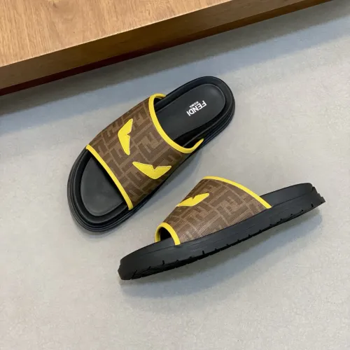 Replica Fendi Slippers For Men #1433355 $60.00 USD for Wholesale