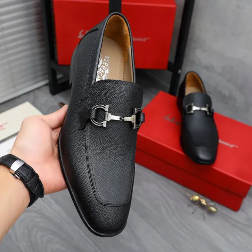 Replica Salvatore Ferragamo Leather Shoes For Men #1433639 $105.00 USD for Wholesale