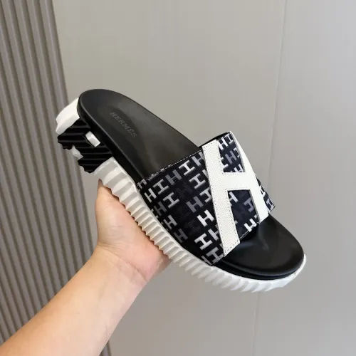 Replica Hermes Slippers For Men #1433954 $64.00 USD for Wholesale