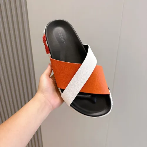 Replica Hermes Slippers For Men #1433958 $64.00 USD for Wholesale