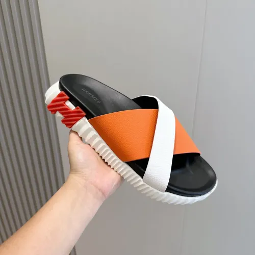 Replica Hermes Slippers For Men #1433958 $64.00 USD for Wholesale