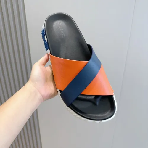 Replica Hermes Slippers For Men #1433963 $64.00 USD for Wholesale
