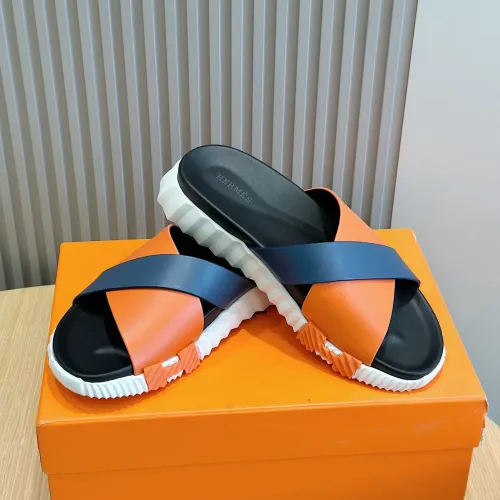 Replica Hermes Slippers For Men #1433963 $64.00 USD for Wholesale