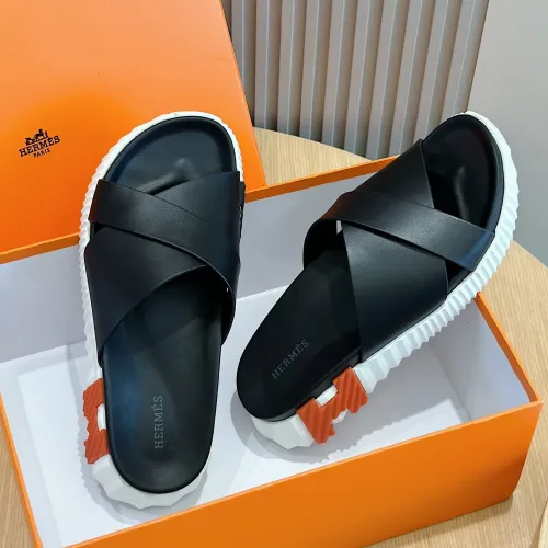 Replica Hermes Slippers For Men #1433966 $64.00 USD for Wholesale