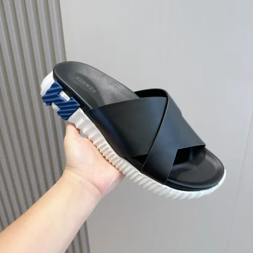 Replica Hermes Slippers For Men #1433967 $64.00 USD for Wholesale