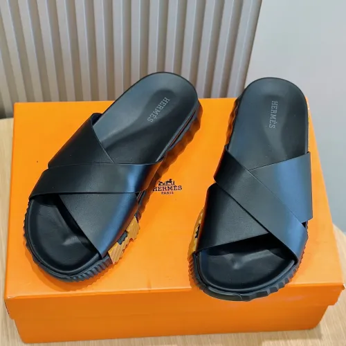 Replica Hermes Slippers For Men #1433972 $64.00 USD for Wholesale