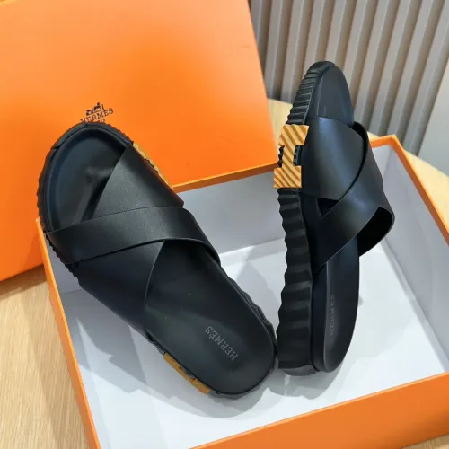 Replica Hermes Slippers For Men #1433972 $64.00 USD for Wholesale