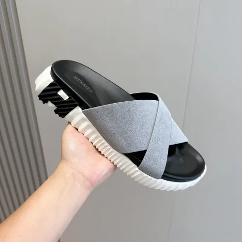 Replica Hermes Slippers For Men #1433973 $64.00 USD for Wholesale