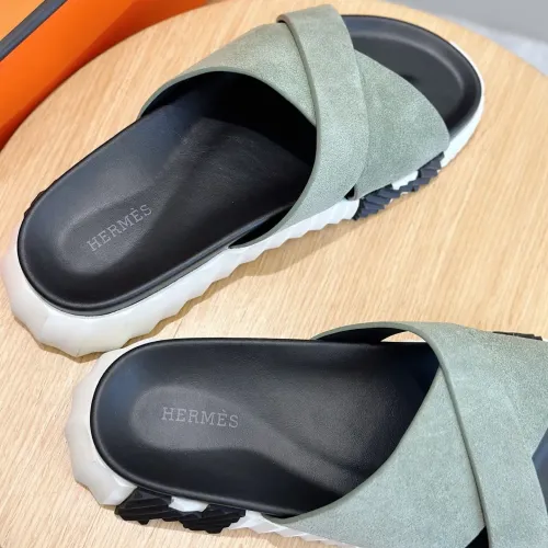 Replica Hermes Slippers For Men #1433974 $64.00 USD for Wholesale