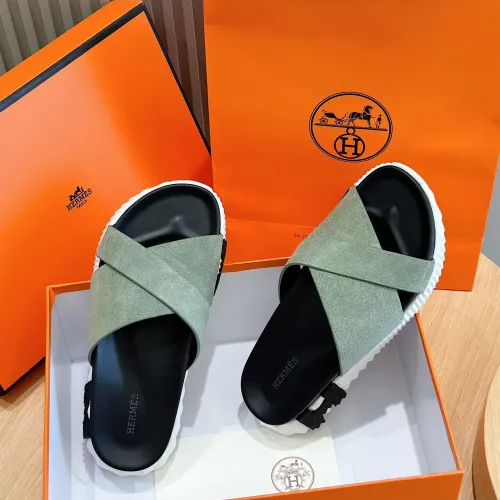 Replica Hermes Slippers For Men #1433974 $64.00 USD for Wholesale