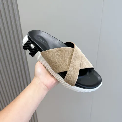 Replica Hermes Slippers For Men #1433975 $64.00 USD for Wholesale