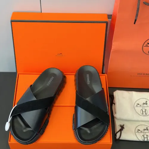 Replica Hermes Slippers For Men #1433977 $64.00 USD for Wholesale