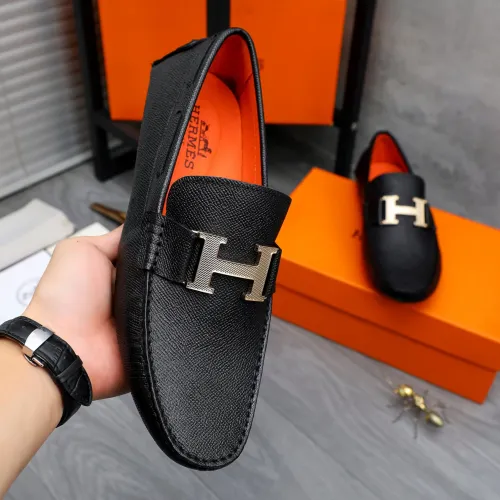 Replica Hermes Leather Shoes For Men #1434041 $76.00 USD for Wholesale