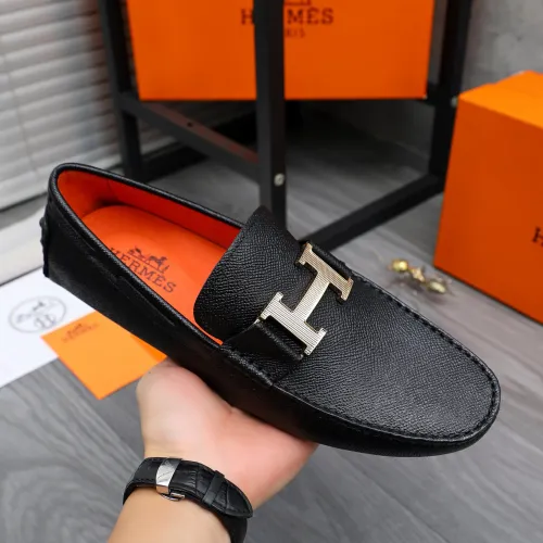 Replica Hermes Leather Shoes For Men #1434041 $76.00 USD for Wholesale