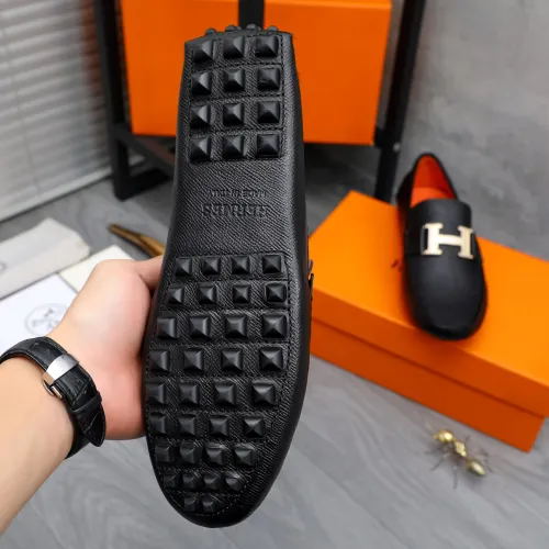 Replica Hermes Leather Shoes For Men #1434041 $76.00 USD for Wholesale