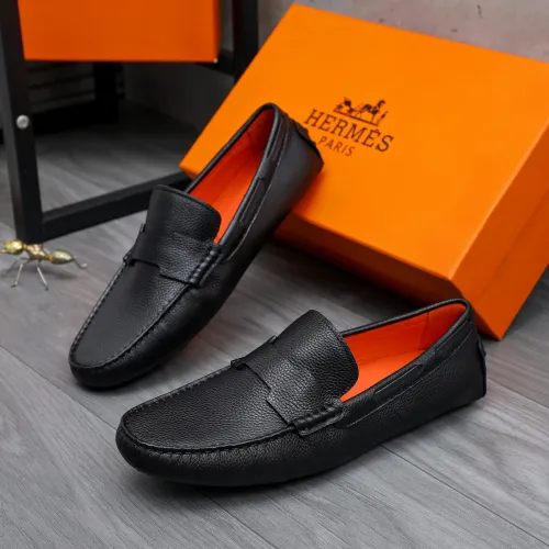 Replica Hermes Leather Shoes For Men #1434042 $76.00 USD for Wholesale