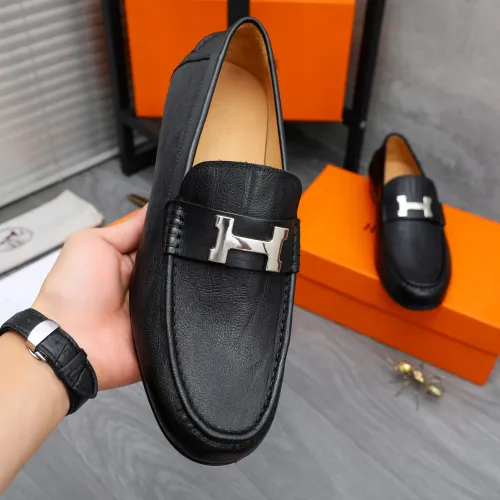 Replica Hermes Leather Shoes For Men #1434083 $82.00 USD for Wholesale