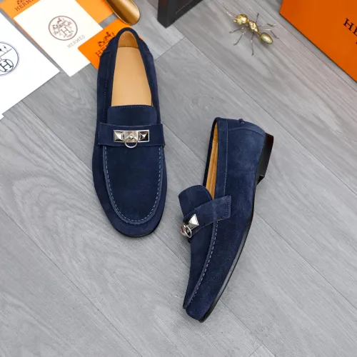 Replica Hermes Leather Shoes For Men #1434088 $82.00 USD for Wholesale