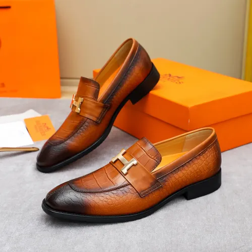 Hermes Leather Shoes For Men #1434144 $88.00 USD, Wholesale Replica Hermes Leather Shoes