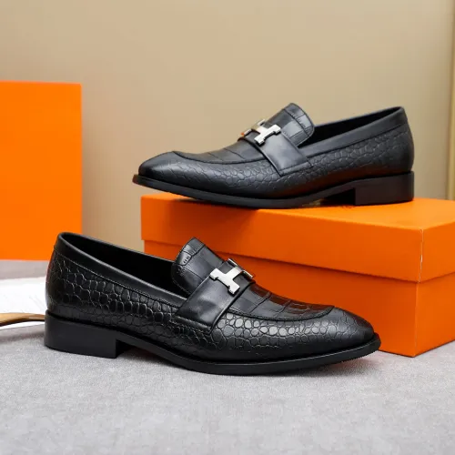 Replica Hermes Leather Shoes For Men #1434145 $88.00 USD for Wholesale
