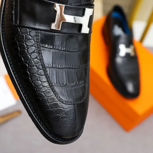 Replica Hermes Leather Shoes For Men #1434145 $88.00 USD for Wholesale