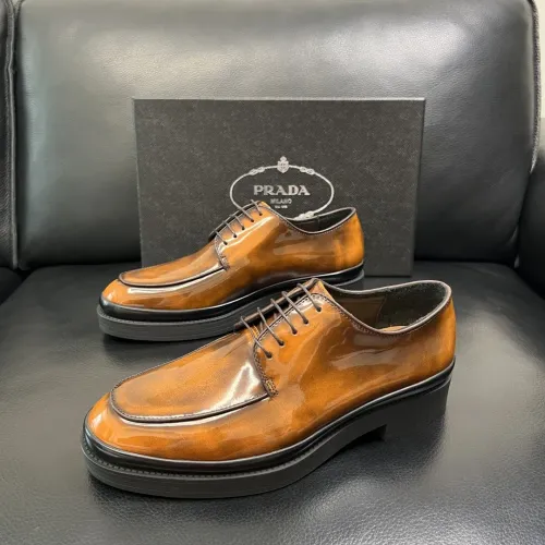 Prada Leather Shoes For Men #1434747 $150.00 USD, Wholesale Replica Prada Leather Shoes