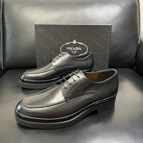 Prada Leather Shoes For Men #1434750 $150.00 USD, Wholesale Replica Prada Leather Shoes