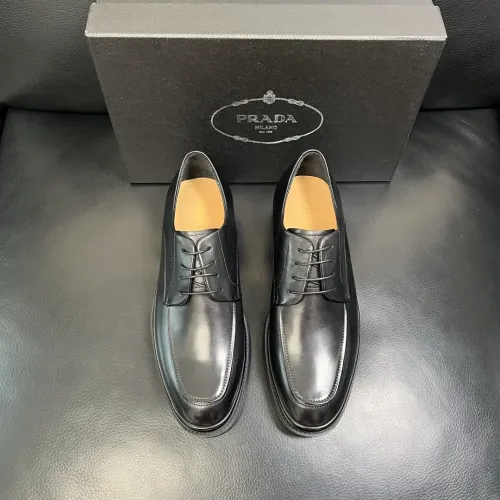 Replica Prada Leather Shoes For Men #1434750 $150.00 USD for Wholesale